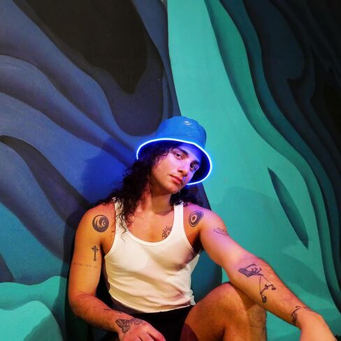 House Of Rave LED Light Up PU Leather Reversible Bucket Hat for Men and Women - Futuristic Neon Rave Gear and Festival Outfit in Kuwait