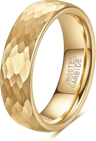 Vqysko Hammered Tungsten Carbide Band Band Ring for Men Women in Kuwait