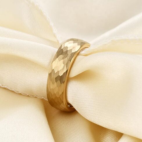 Vqysko Hammered Tungsten Carbide Band Band Ring for Men Women in Kuwait