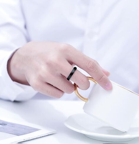 Vqysko Hammered Tungsten Carbide Band Band Ring for Men Women in Kuwait