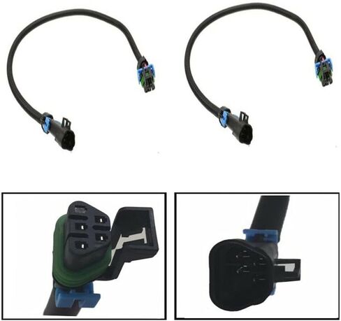 Amrxuts 2pcs 4 الأسلاك الأسود الأكسجين O2 مستشعر مستشعر ملحق تسخير 12 بوصة لعام 2010-2013 شيفروليه كامارو / 2005-2013 شيفروليه LS2 LS3 LS7 تطبيقات مستشعر الأمامية SG336 in Kuwait