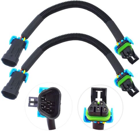 Amrxuts 2pcs 4 الأسلاك الأسود الأكسجين O2 مستشعر مستشعر ملحق تسخير 12 بوصة لعام 2010-2013 شيفروليه كامارو / 2005-2013 شيفروليه LS2 LS3 LS7 تطبيقات مستشعر الأمامية SG336 in Kuwait
