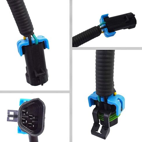 Amrxuts 2pcs 4 الأسلاك الأسود الأكسجين O2 مستشعر مستشعر ملحق تسخير 12 بوصة لعام 2010-2013 شيفروليه كامارو / 2005-2013 شيفروليه LS2 LS3 LS7 تطبيقات مستشعر الأمامية SG336 in Kuwait