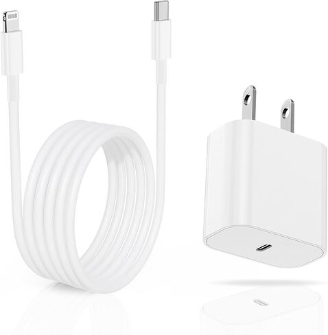 iPhone Fast Charging Block with 10ft Cable, 3Pack for Apple Certified Wall Charger Plug and USB C to Lightning Cord Long, Type C Power Adapter Cube Brick for Apple iPhone 14 Pro Max/13 Pro/12 Mini/11 in Kuwait