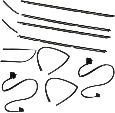 for Chevy for El Camino 1978-1987,for GMC for Caballero 1978-1987 Complete Door Weatherstripping Seal Kit Rubber Black 5987545 2135478 in Saudi Arabia