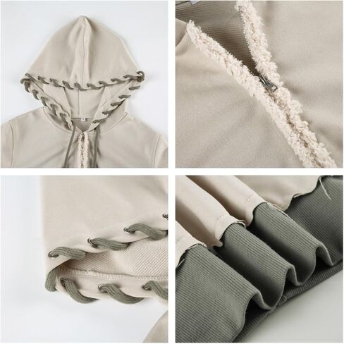 نساء 2 قطعة صالة مجموعات التمرين غير الرسمي تعرق التعرق zip up محصول هوديي وملهى الساق in Saudi Arabia