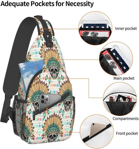 VOOHDDY Retro Tribal Aztec Sling Bag For Women Men Travel Hiking Backpack Crossbody Shoulder Chest Bags Casual Daypack Sport in Saudi Arabia