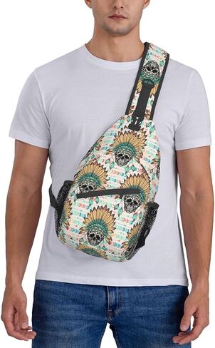 VOOHDDY Retro Tribal Aztec Sling Bag For Women Men Travel Hiking Backpack Crossbody Shoulder Chest Bags Casual Daypack Sport in Saudi Arabia