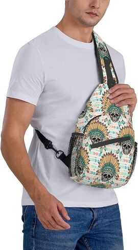VOOHDDY Retro Tribal Aztec Sling Bag For Women Men Travel Hiking Backpack Crossbody Shoulder Chest Bags Casual Daypack Sport in Saudi Arabia