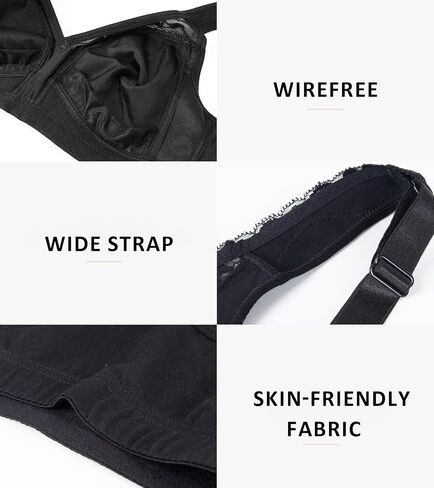 Women's Cotton Bra Non Padded Wirefree Lift Lace Floral Plus Size Comfort Everyday Bras in Kuwait