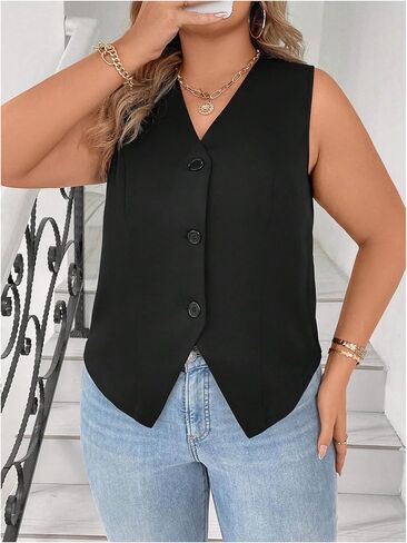 Verdusa Women's Plus Button Button Frontless Suggle Stake Sent Old Vens in Kuwait
