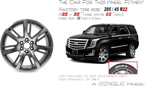 For Cadillac Escalade ESV OEM Design Wheel 22" 2015-2017 Machined Grey Single Replacement Rim in Saudi Arabia