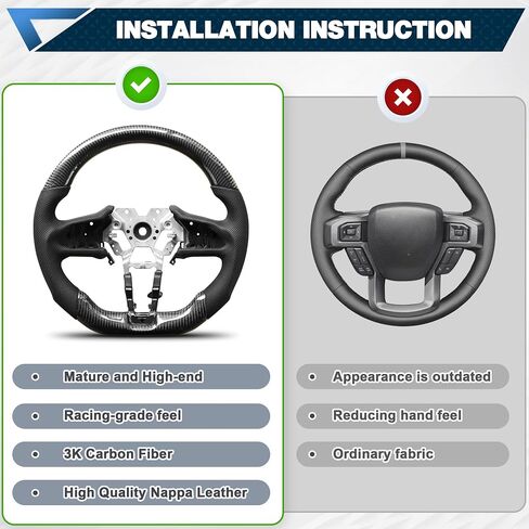 Carbon Fiber Steering Wheel For Infiniti Q60 2017-2022 D-shaped Nappa Perforated Leather Flat-bottom Steering Wheel in Kuwait