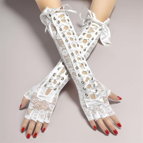 win2win Fairy Lace Gloves for Women Y2k Fashion Bridal Cute Sheer Vintage 1920s in Saudi Arabia
