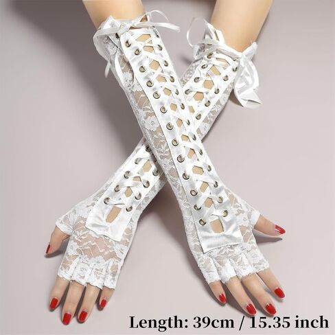 win2win Fairy Lace Gloves for Women Y2k Fashion Bridal Cute Sheer Vintage 1920s in Saudi Arabia