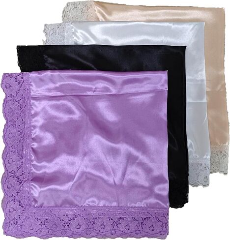 5pc 26'' lap scarf silk feeling fabric lap scarves with lace trims lap handkerchief lap covers lap skirts for women in church in Saudi Arabia