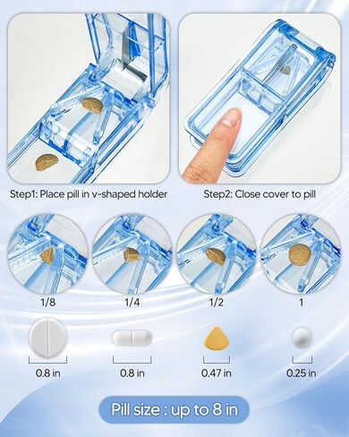 Monthly Pill Organizer 2 Times a Day – Yonlog Large Medicine Box with Weekly Travel Bag, Pill Cutter, Easy-Open Pick, Pill Taker Tool, and 2 Medication Stickers (Black, 2 Times a Day) in Saudi Arabia