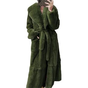 Parka Women Fur Coats Thick Winter Outwear Warm Long Faux Fur Jacket Temperament Slim Overcoat Plus Size in Saudi Arabia