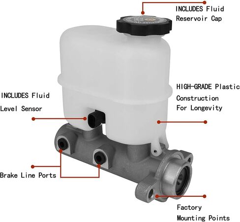 Brake Master Cylinder M630031 for 1999-2002 GMC Sierra Yukon XL 1500 Chevrolet Silverado Suburban 1500 Tahoe Blazer لعام 2002 Cadillac Escalade in Saudi Arabia