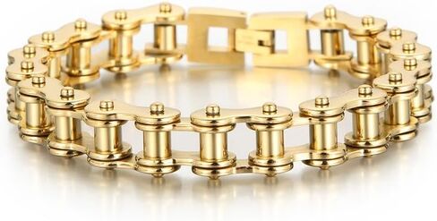 18k gold men's chain bracelet, fashionable and simple bracelet, tough guy style, holiday gift in Saudi Arabia