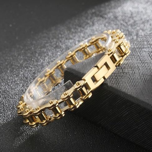 18k gold men's chain bracelet, fashionable and simple bracelet, tough guy style, holiday gift in Saudi Arabia