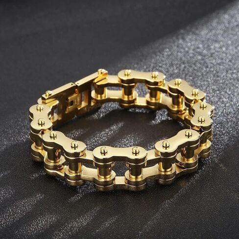 18k gold men's chain bracelet, fashionable and simple bracelet, tough guy style, holiday gift in Saudi Arabia