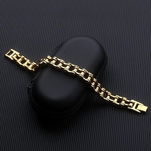 18k gold men's chain bracelet, fashionable and simple bracelet, tough guy style, holiday gift in Saudi Arabia