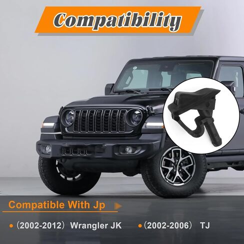 الاستبدال OE #55156728AB ، رذاذ ممسحة فوهة غسالة الزجاج الأمامي ، متوافق مع JP Wrangler JK 2002-2012 TJ 2002-2006 (Black-1PC) in Saudi Arabia
