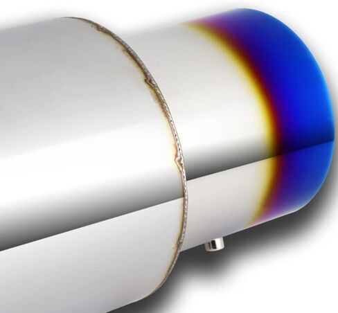 Q1-TECH, Universal 4" Burnt Tip JDM N1 Style Muffler Hi Flow Stainless Steel Weld-On 2.5" Inlet, Muffler, Removable Silencer Pre-attached, Deep and Smooth tone in Kuwait