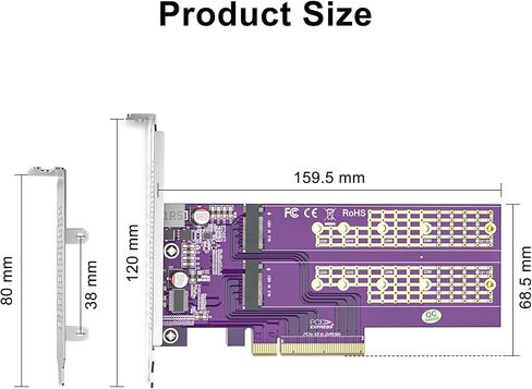 ipolex PCIe 3.0 to NVMe (1) M.2 Adapter for M.2 (M Key) SSD, X4 in Saudi Arabia
