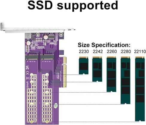 ipolex PCIe 3.0 to NVMe (1) M.2 Adapter for M.2 (M Key) SSD, X4 in Saudi Arabia