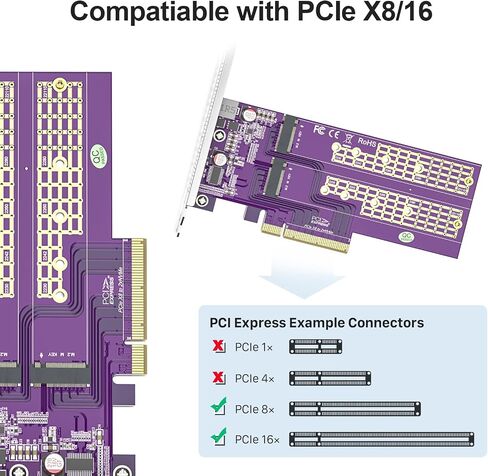 ipolex PCIe 3.0 to NVMe (1) M.2 Adapter for M.2 (M Key) SSD, X4 in Saudi Arabia