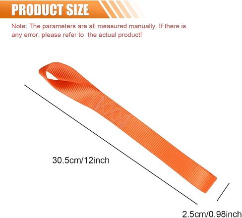 8PCS Soft Loop Tie Down Straps, Heavy Duty Auxiliary Strap with 4800Lbs Breaking Strength & 1800Lbs Load Capacity, Tie Down Loops for Securing Car Motorcycles ATV UTV Equipment (Orange) in Saudi Arabia