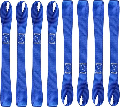 8PCS Soft Loop Tie Down Straps, Heavy Duty Auxiliary Strap with 4800Lbs Breaking Strength & 1800Lbs Load Capacity, Tie Down Loops for Securing Car Motorcycles ATV UTV Equipment (Orange) in Saudi Arabia