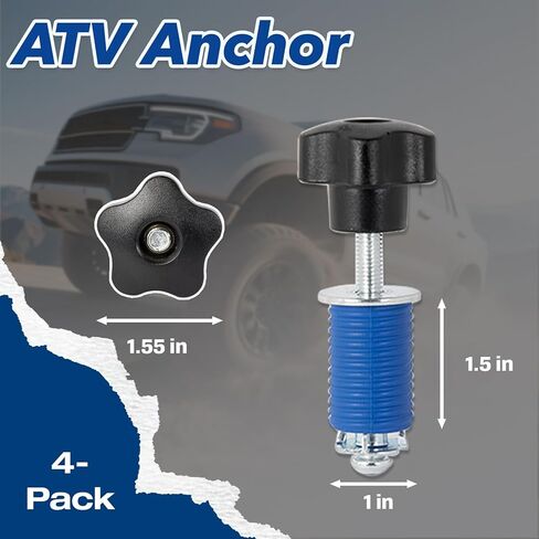 4 عبوات ATV مرساة متوافقة مع Polaris Ranger ， Lock & Ride Knob Tie أسفل مجموعة مرساة - حمولة توصيل ملائمة لـ Ranger 500/570 و XP 900/1000 و Crew و EV/Diesel - مثالي لربطة عنق القفل والركوب لأسفل لأسفل in Saudi Arabia