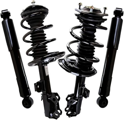 Autoshack Front Complete STRUT و COIL SPRING مع امتصاصات الصدمات الخلفية المحددة لعام 2006-2012 TOYOTA RAV4 2.4L 2.5L 4WD FWD | طقم استبدال نظام تعليق السيارة الكامل STOPKG1198 in Saudi Arabia