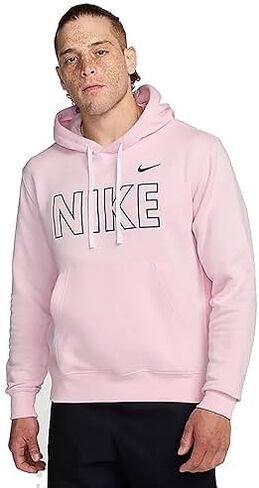 Nike Men's NSW Club Po BB Hoodie - Pink Foam (XX-Large) in Saudi Arabia
