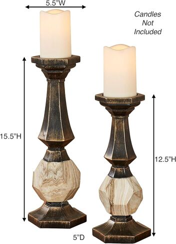 مجموعة شموع Zane مجموعة أسود/ذهبية من اثنين in Kuwait