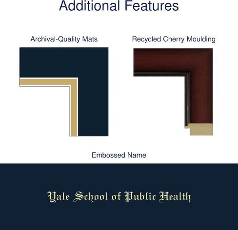 جامعة جامعة ييل للصحة العامة 12.625 "W x 10.313" H Diploma Frame - يناسب دكتوراه - in Saudi Arabia