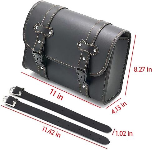 Universal Motorcycle Handlebar Bag Saddlebags PU Leather Motorcycle Front Fork Bag Sissybar Storage Motorcycle Tool Bag Roll Bag in Saudi Arabia