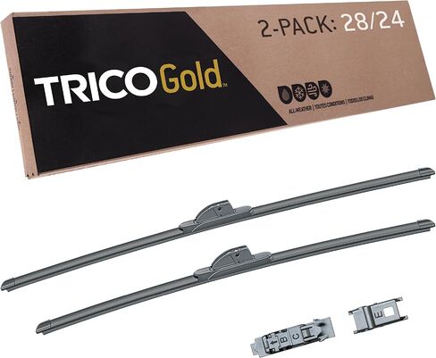 TRICO Gold™ (18-2824) 28 & 24 Inch Pack of 2 Automotive Replacement Windshield Wiper Blades for My Car Premium All Weather Beam Blade for Select Vehicle Models in Kuwait