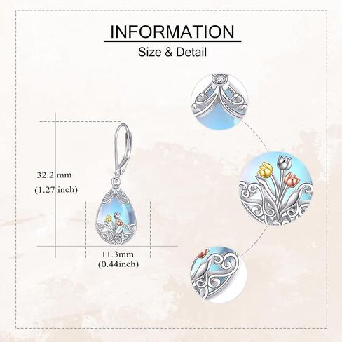Celtic Knot Earrings Sterling Silver 925 Celtic Moonstone Dangle Earrings Dangling Irish Jewelry Gifts For Women Girlfriend Female in Saudi Arabia