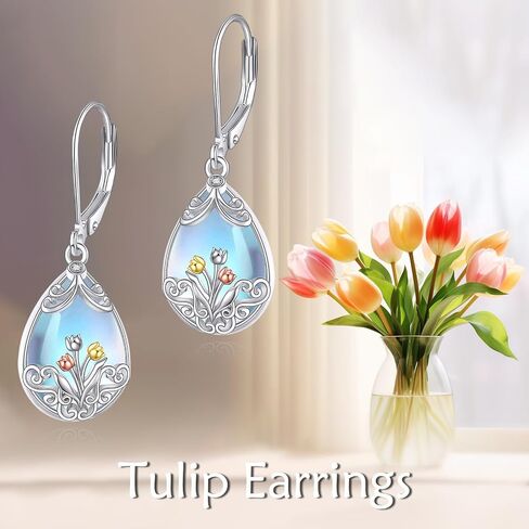 Celtic Knot Earrings Sterling Silver 925 Celtic Moonstone Dangle Earrings Dangling Irish Jewelry Gifts For Women Girlfriend Female in Saudi Arabia
