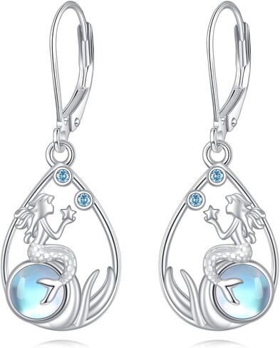 Celtic Knot Earrings Sterling Silver 925 Celtic Moonstone Dangle Earrings Dangling Irish Jewelry Gifts For Women Girlfriend Female in Saudi Arabia