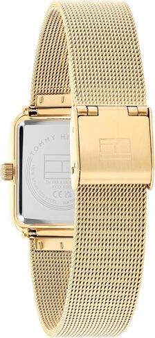 Tommy Hilfiger Women's Tank Style Watch - حالة من الفولاذ المقاوم للصدأ مع مدي كريستال وسوار شبكي - ساعة كوارتز أنيقة ومتألقة - هدية لها in Saudi Arabia