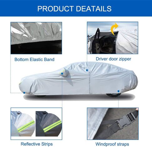 غطاء سيارة Oxford Sedan Cover Custom Fit Chrysler 300 (2004-2025) ، مقاوم للماء كل الطقس مع باب السوستة ، حماية من الثلوج لأغبار الشمس. (من مستودع الولايات المتحدة ، وصول في غضون 3-7 أيام) in Kuwait