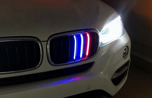 Ijdmtoy LED إضاءة مميزة 3 ألوان LED مصببة أمامية إدراج توافقات متوافقة مع 2014-18 BMW X5 و 2015-16 X6 7-Beam Center Center Grill in Kuwait