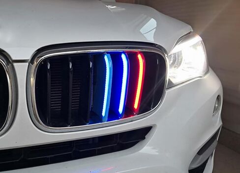 Ijdmtoy LED إضاءة مميزة 3 ألوان LED مصببة أمامية إدراج توافقات متوافقة مع 2014-18 BMW X5 و 2015-16 X6 7-Beam Center Center Grill in Kuwait