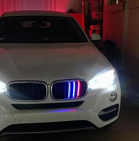 Ijdmtoy LED إضاءة مميزة 3 ألوان LED مصببة أمامية إدراج توافقات متوافقة مع 2014-18 BMW X5 و 2015-16 X6 7-Beam Center Center Grill in Kuwait