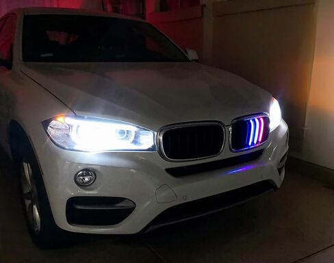 Ijdmtoy LED إضاءة مميزة 3 ألوان LED مصببة أمامية إدراج توافقات متوافقة مع 2014-18 BMW X5 و 2015-16 X6 7-Beam Center Center Grill in Kuwait